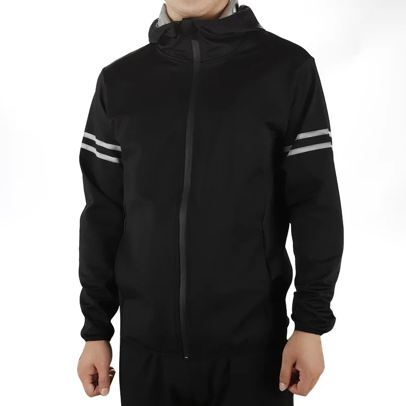 Sauna Sweater Suit Running Fitness Set for Male Fever Sweating Training Fat Reducing Slimming 2 Pieces Suit
