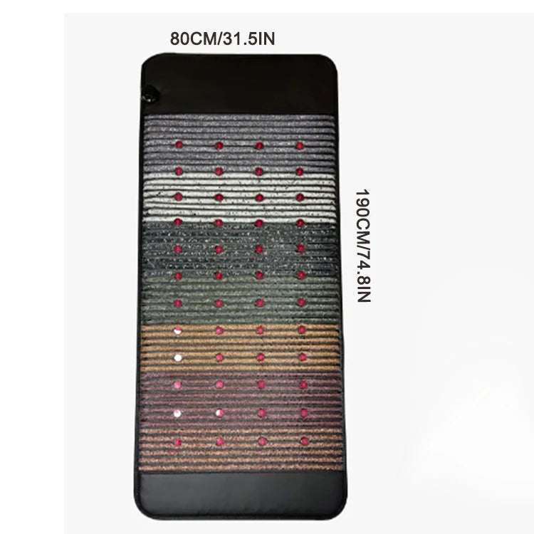 48PCS LED Jade Germanium Heating Mattress 80*190cm Crystal Thermal Pad Amethyst Bian-stone Heated Mat For Full Body