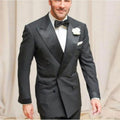 2025 New Arrival Black Groom Tuxedos for Double Breasted Men Suits Slim Fit Wedding Top Lapel 2 Pieces blazer for Man Sets