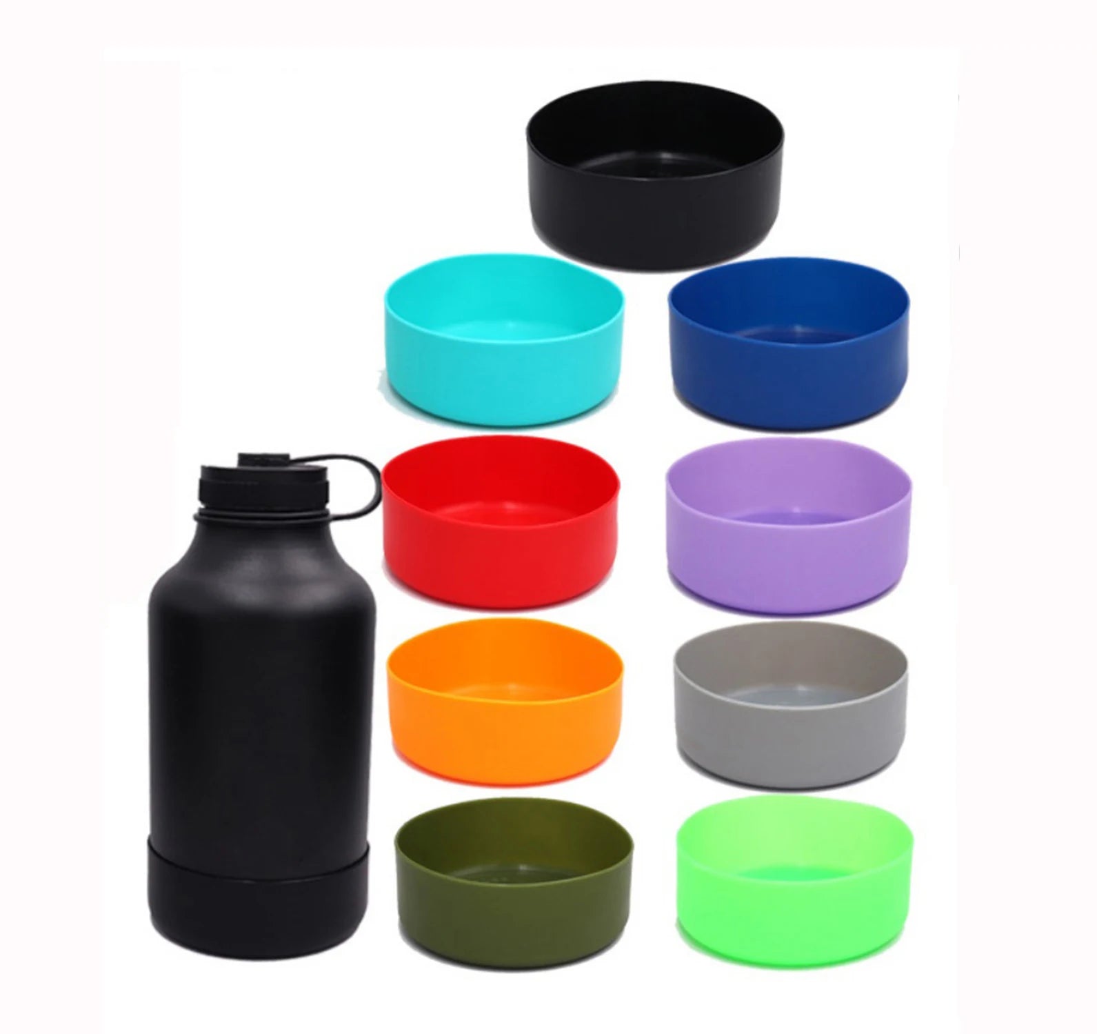 Colorful Silicone Bottom for Flask Wide Mouth Bottle Silicone Sleeve