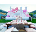 China Supplier White Wedding Inflatable Bounce Castle House Slide with Pool Combo with air Blower