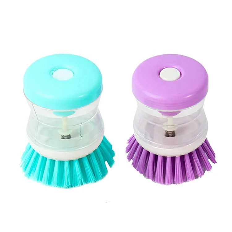 Factory Low Price Household Kitchen Tools Plastic Liquid Soap Dispenser Pot Dish Cleaning Plastic Brush with Washing up Liquid
