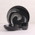 Wholesale Custom Popular Good Quality Japan Style Fancy Restaurant Black Ceramic Charger Plates Dinnerware Sets