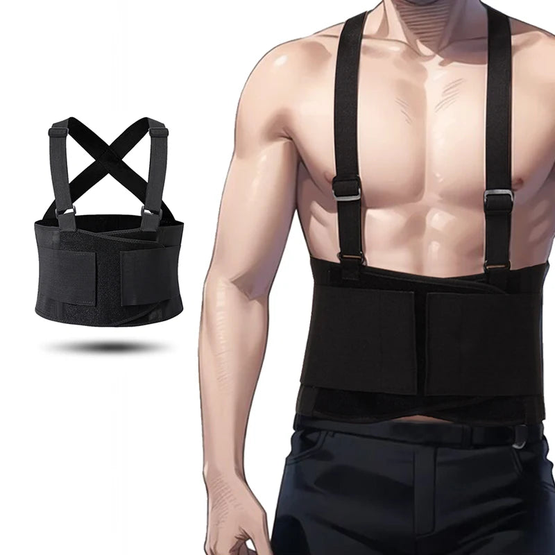 Adjustable Straps Working Lumbar Belt Lumbar Support Back Brace Belt with for Back Pain Relief Injury Recovery