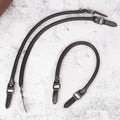 60cm Long Dark Brown Color Split Leather Bag Handle Set with Gun Metal Hardware Bag Straps for Handbag Tote Bag