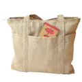 Custom Jute Tote Bag With Zipper Burlap Tote Bags Reusable Jute Shopping Bag
