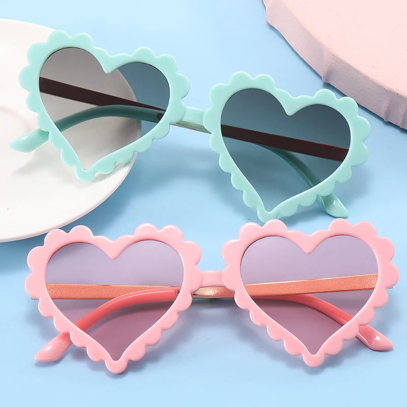 2025 Heart-Shape Sunglasses UV400 Protection for Outdoor Party/Photography Eyewear for Children Girls and Boys