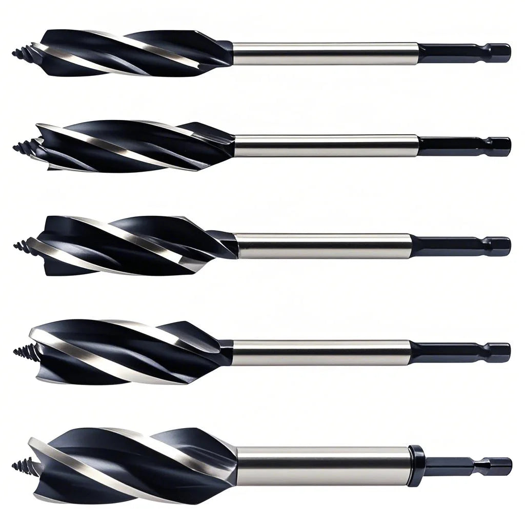 Carpenter 4-Flute Auger Drill Bit 10-38mm Hex Shank Wood Milling Cutter Woodworking Twist Drill Bits for Hole Opener
