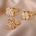 YWXS Wholesale Fine Zircon Flower Anxiety Fidget Spinner Jewelry Rings Adjustable Opening Anti Stress Designer Ring for Women