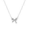 Fashion Necklace Statement Jewelry 925 Sterling Silver Women Luxury Bow Necklace  Design Diamond Necklace for Women