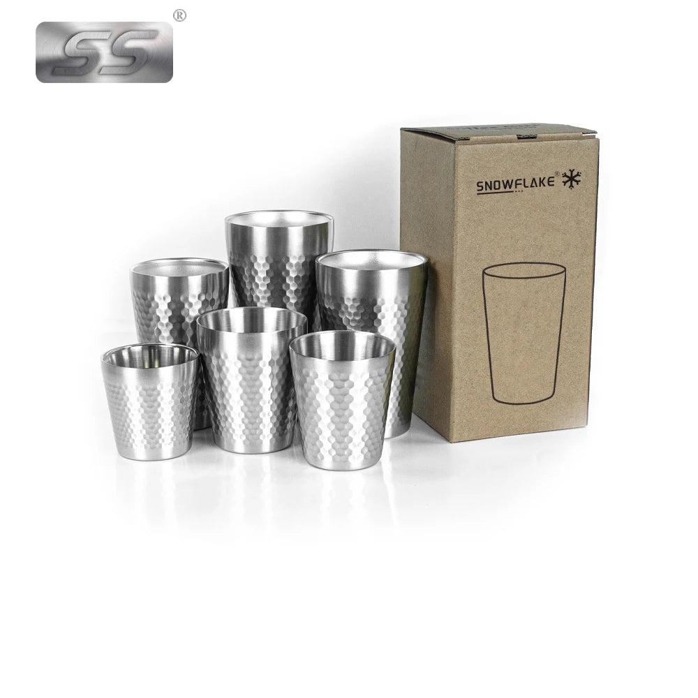 2023 Hot Sale Bright Series Double Wall Hammer Texture Stainless Steel Beer Mug Tumbler Coffee Mug