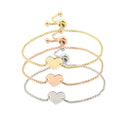 AA00314 Simple Fashion Elegant Adjustable Heart Stainless Steel Bracelet Blank Heart Charm Chain Bracelet Female Love Gift
