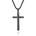 New Unique Simple Design Titanium Stainless Steel Cross Pendant Necklace Men DZ386