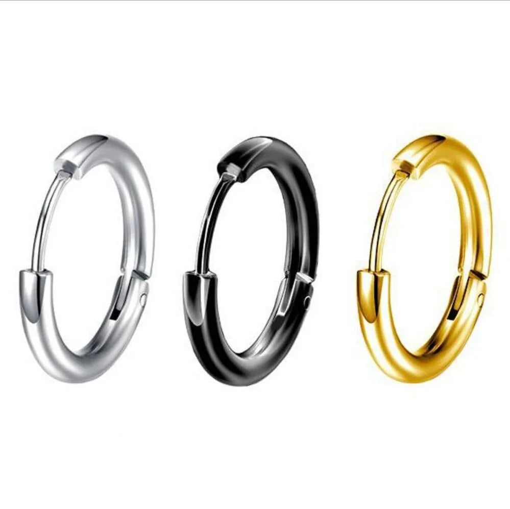 Hot Sale Earrings Stainless Steel 2.5 Round Fashion Colorful Titanium Steel Jewelry Hoop Earrings for Ladies
