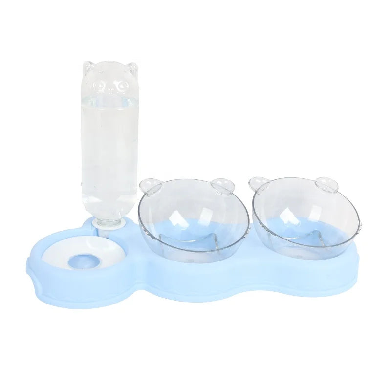 Factory Wholesale 3 in 1 Plastic Pet Drinking Bowl Raised Cat Feeding Food Bowl
