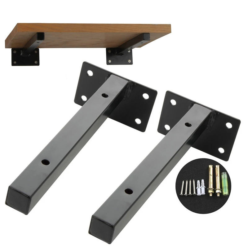 Furniture Heavy Duty Floating Shelf Bracket Decorative Industrial Iron Black Wall Shelving Bracket