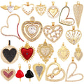 Acred Sacred Red Heart Charm Mexico Victorian Love Zircon PendantChristian 18K Real Gold Plated for Jewelry Making Supplies L26