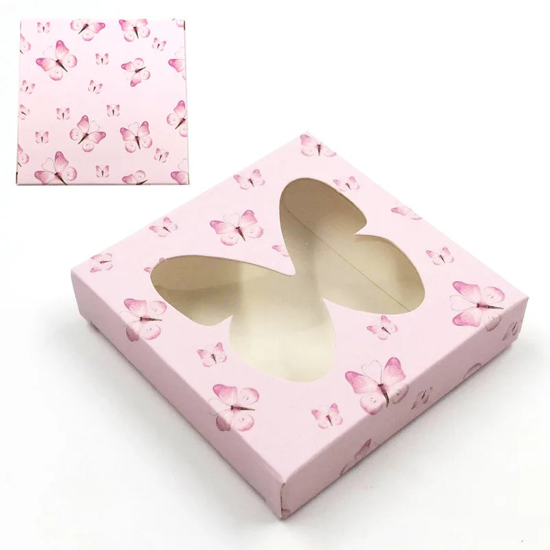 Eyelash Boxes with Custom logo Butterfly Paper Box for 25mm 3d Mink Eyelashes