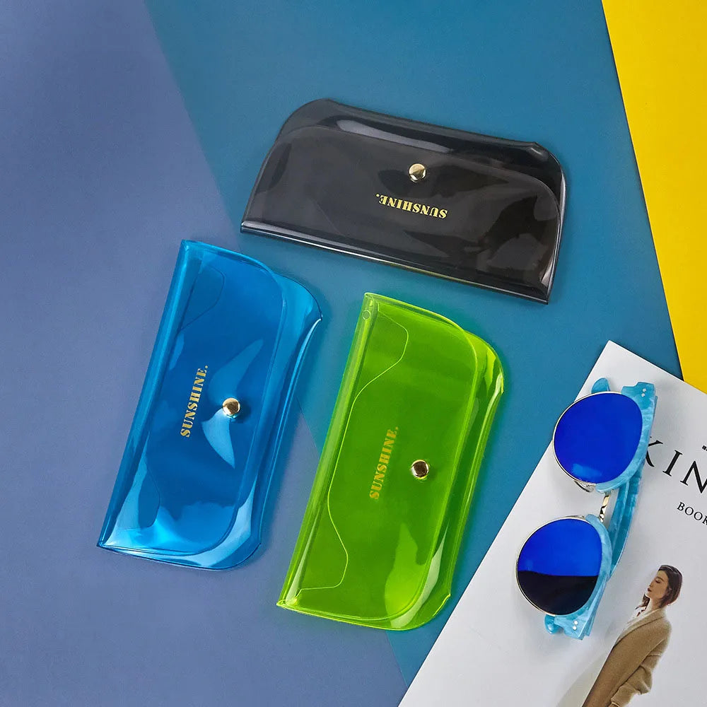 2025 Transparent Candy Colored Eyeglasses Pack for Men and Women Sunglasses with Protective Travel-portable Eyewear Case