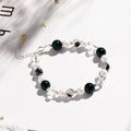 Black Crystal Freshwater Pearl Beaded Bracelet Gifts Natural Stone Bracelet for Girl