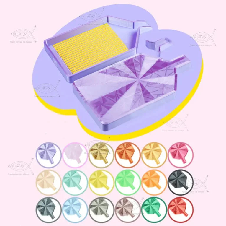 E-663 Small Tray always Youthful Tray Storage Organizer Y-shaped Pop-up Drill Sealing Box with Lid Diamond Painting Tray