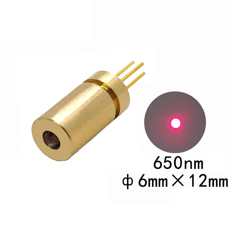 650nm 5mw Adjustable Focus Collimated Laser Diode Direct Plug-In Driverless 6X12mm Red Laser Diode Module