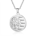 Duoying OEM Tree of Life Stainless Steel Family Custom Name Engraving Necklace