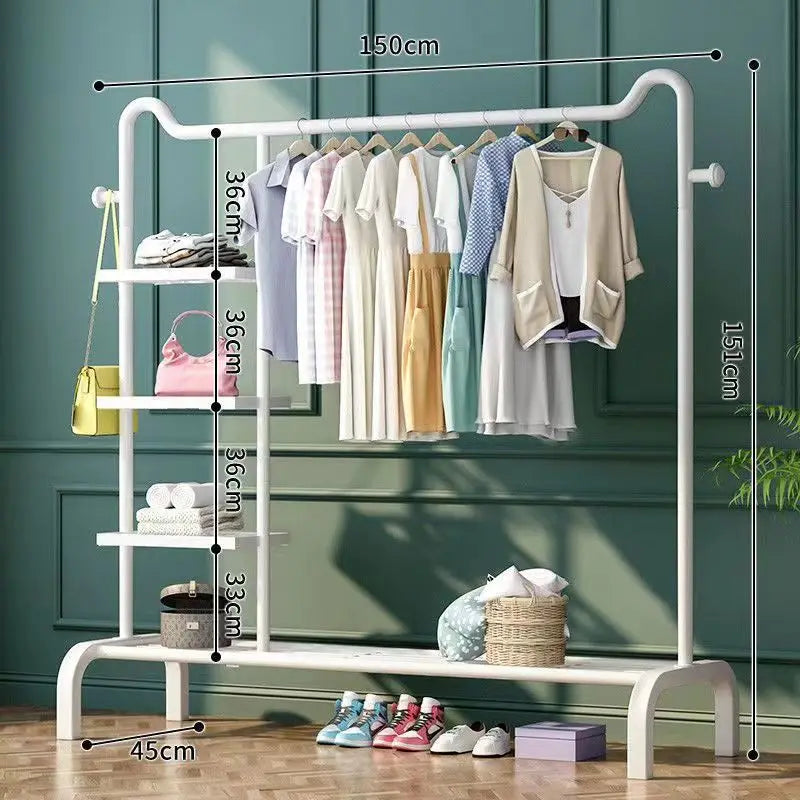 Freestanding Cat-ear Hanging Bags Hats Jackets Umbrellas Multi-purpose Hangers Metal Hangers with Wheels