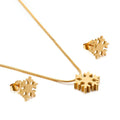 Kalen Sweet Snowflake Geometric Clavicle Chain Gold Stainless Steel Fashionable Simple Two-Piece Christmas Gift