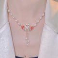 Tiktok 2022 New Trendy Long Sweater Chain Design Sense Niche Female Autumn and Winter Swan Imitation Natural Freshwater Pearl