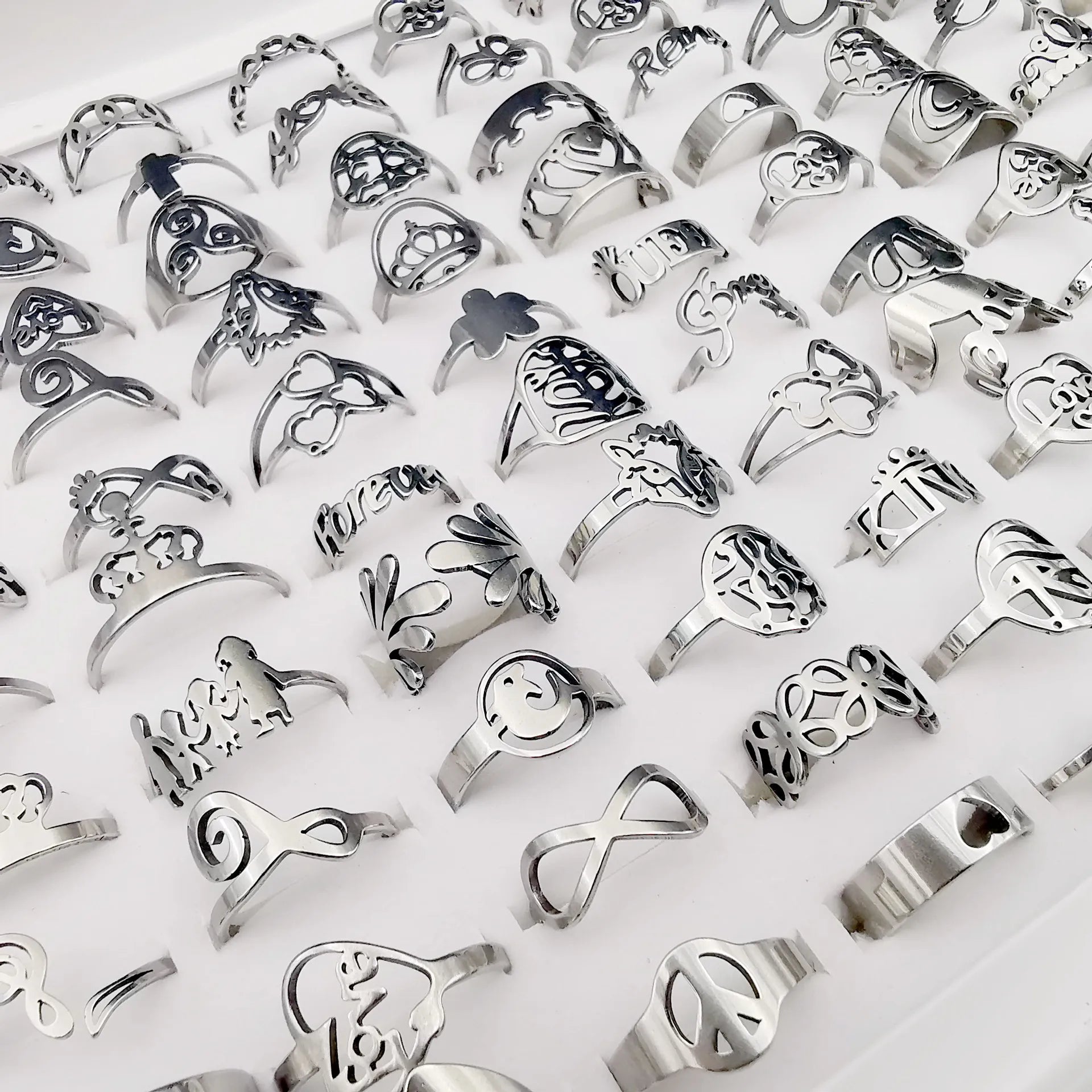 Fashion Stainless Steel Bulk Ring Jewelry No Tarnish Waterproof Titanium Steel Rings Man Women 2023 Wholesale