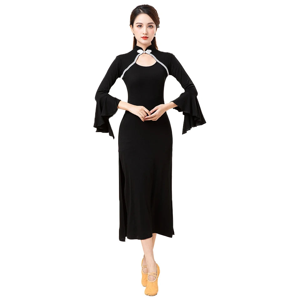 Elegant Summer Improved Chinese Style A-line Knee Length High Openings Cheongsam Evening Dress
