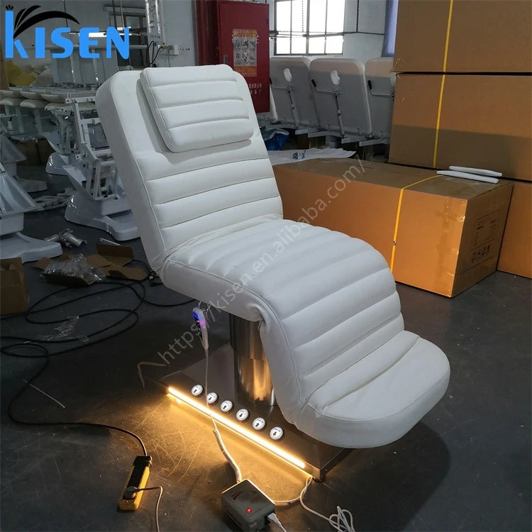Luxury Modern Gold Salon Furniture 3 4 Motor Electric Facial Beauty Massage Bed Cosmetic Table Chair Facial Spa Lash Bed