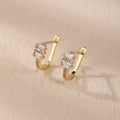 Oro Elegant 18K Laminated Gold Plated Brass Huggies Hoop Earrings With Cubic Zirconia for Wholesale Earrings Women
