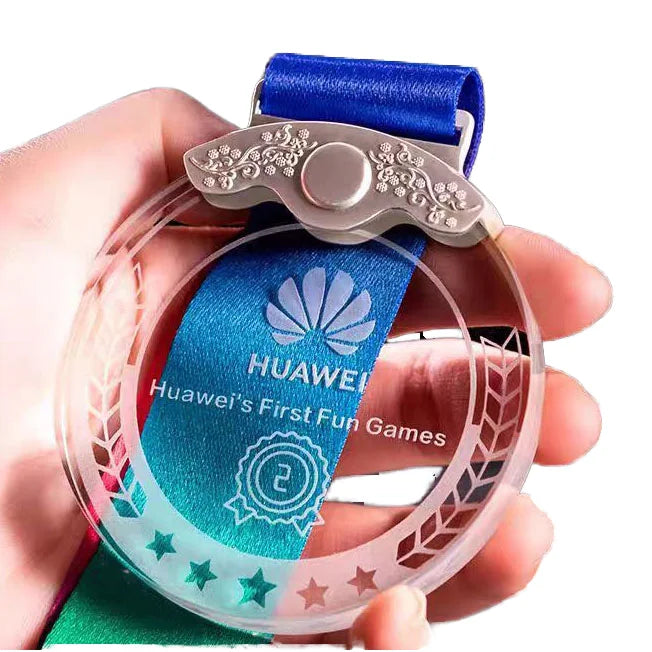 Small Bridge Wholesale Cheap Professional Gold Silver Bronze Competition Medal Custom Crystal Glass Medal for Gifts