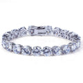 Good Quality Charm Plated Sterling Silver Gold Round Cut Cubic Zirconia Tennis Bracelets Hip Hop Tennis Chain Bracelet