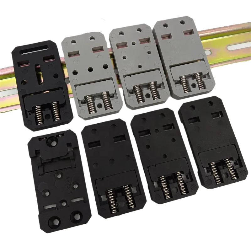 A-35-1 Rail Buckle 35mm DIN Rail Mounting Bracket Strong Bearing Capacity Black Plastic Clamps for Metric Measurement System