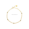 Fine Women's 14K Gold Bezel Setting Classic D VVS Moissanite Strand Bracelet for Wedding Engagement