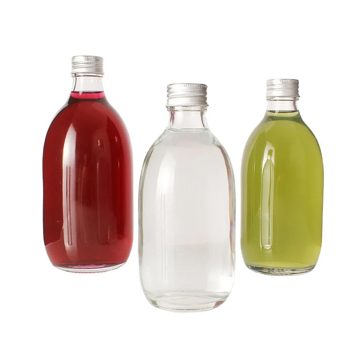Wholesale 250ml 350ml 500ml Glass Drink Juice Bottle Glass Drink Bottle with Aluminium Cap