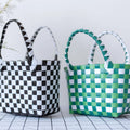Wholesale Cheap New Woven Small Square PP Plastic Storage Baskets Waterproof Moistureproof Eco-Friendly Multifunction Colorful