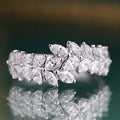 CAOSHI in Stock New Design Jewelry 18k Gold Plating 925 Silver Color Crystal Cubic Zirconia Leaf Shape Rings for Women Girls