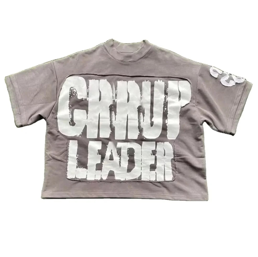 Custom Logo Affixed Cloth Embroidery and Screen Print Short Sleeve Shirt Hot Selling Street Wears O-Neck T-Shirts Men's Top