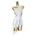 Women Latin Dance Skirt Stage Performance Dress Rhinestone Tassels Dance Dress Latin Costume