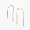 New Trendy Earring 18K Gold Plated Pearl Chain Tassel Drop Earrings for Women Stainless Steel Wholesale Piercing Jewelry
