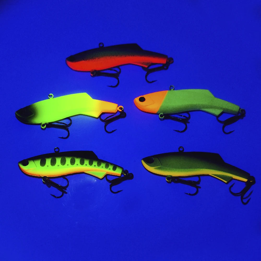 Vtavta Uv Glow in the Dark Zander Wobbler 16g 23g 30g Ice Winter Fishing Lures Vib Jigs De Pesca Metal Vibe Blade Lure Bait