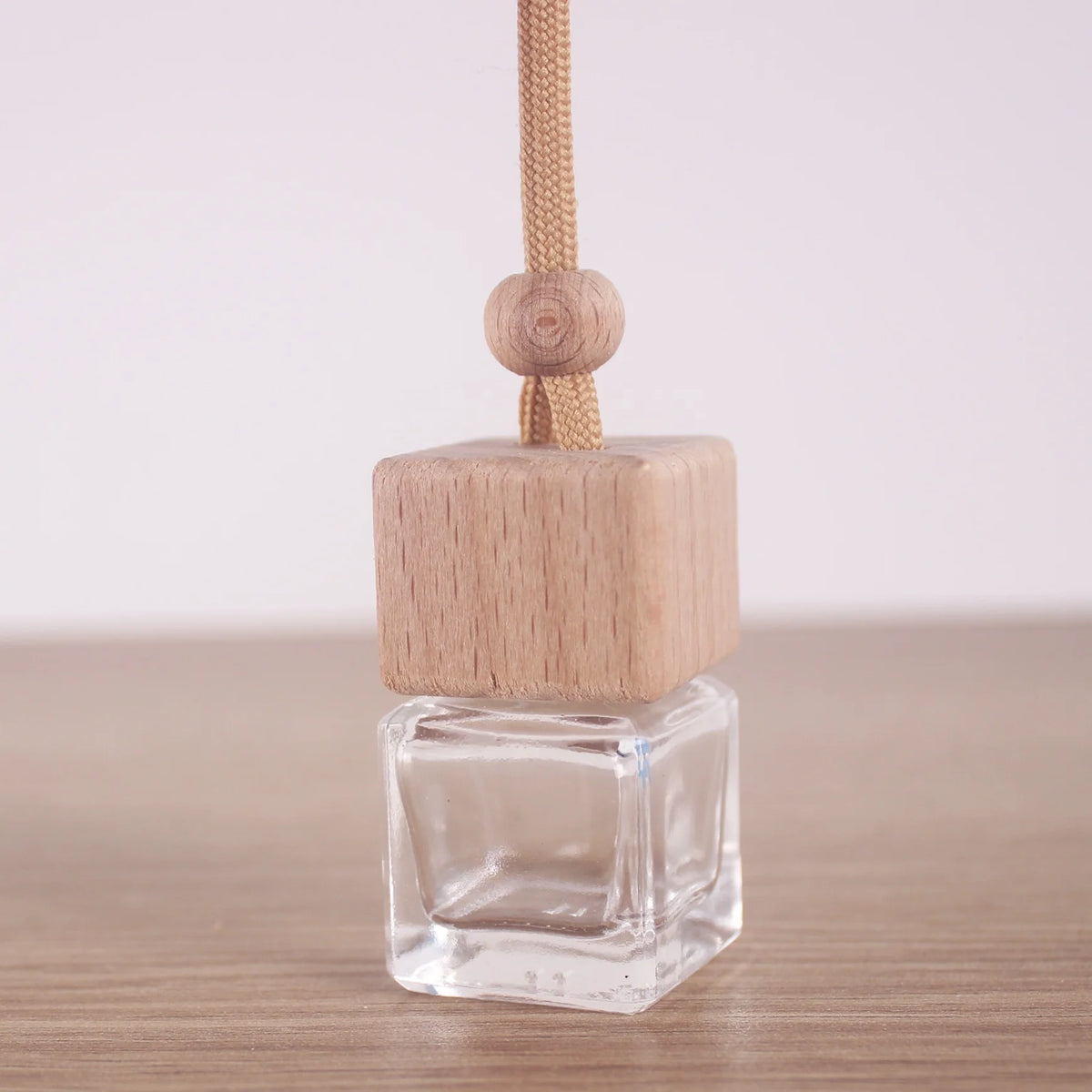 8ML New square Hanging Car air Freshener Perfume Bottle Beech Wooden Cap Essential Oils Car Diffuser Freshener Perfume Bottle