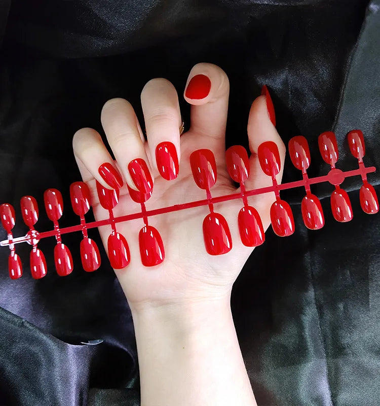 High Quality Press on Nail Art Solid Color Almond Diy False Artificial Fingernails for Finger