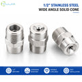 BSPT 1/2" High Pressure Stainless Steel 120° Wide Angle Full Cone Nozzle for Industrial Cooling & Workshop Dust Suppression