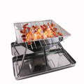 Portable Stainless Steel Outdoor Charcoal BBQ Grill Rack Folding Design for Easy Camping & Hiking Cooking