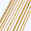 18K Plated Stainless Steel Rope Snake Figaro Chain Necklace Trendy Fashion Jewelry for Men and Women